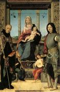 Francesco Marmitta The Virgin and Child with Saints Benedict and Quentin and Two Angels (mk05) oil painting